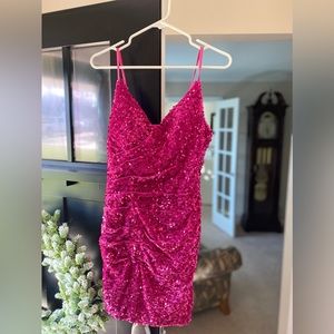 Pink sequin party dress - size 2, Never Worn